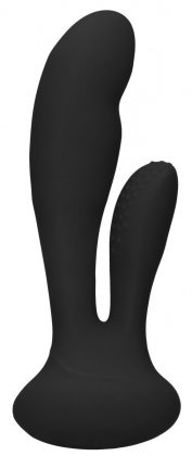 Черный вибратор G-Spot and Clitoral Vibrator Flair - 17,5 см.