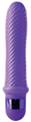 Фиолетовый ребристый вибромассажер Grape Swirl Vibe - 15,8 см.