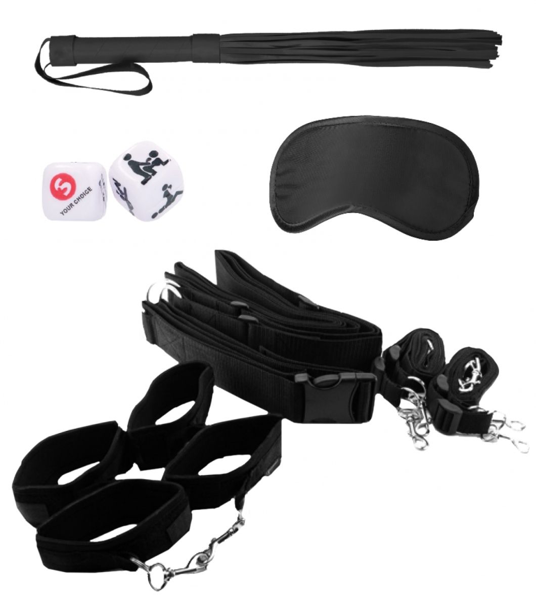 Черный игровой набор БДСМ Bondage Belt Restraint System