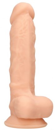 Телесный фаллоимитатор Silicone Dildo With Balls - 17,8 см.