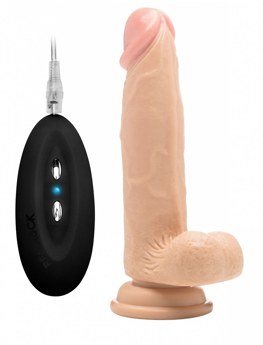 Телесный вибратор-реалистик Vibrating Realistic Cock 8