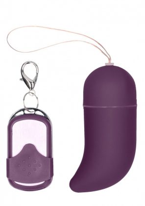 Фиолетовое виброяйцо Medium Wireless Vibrating G-Spot Egg с пультом - 7,5 см.