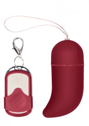 Красное виброяйцо Medium Wireless Vibrating G-Spot Egg с пультом - 7,5 см.