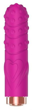 Ярко-розовая рельефная вибропуля Je Taime Silky Touch Vibrator - 9,4 см.