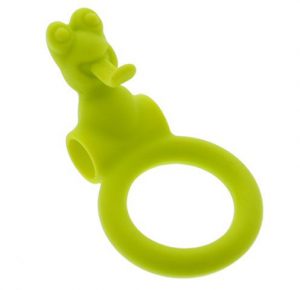 Зелёное эрекционное кольцо с вибрацией NEON FROGGY STYLE VIBRATING RING