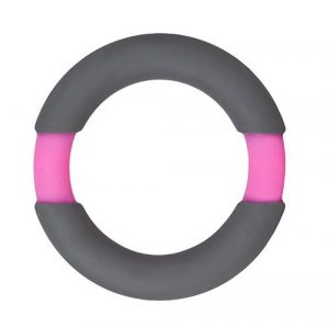 Серое эрекционное кольцо NEON STIMU RING 37MM GREY/PINK