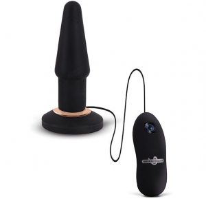 Чёрная анальная вибровтулка APEX BUTT PLUG LARGE BLACK - 15 см.