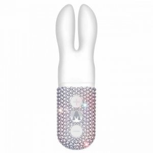 Белый вибратор с ушками The Pocket Rabbit Crystallized White