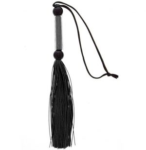 Чёрная мини-плеть из силикона и акрила SILICONE FLOGGER WHIP - 25,6 см.