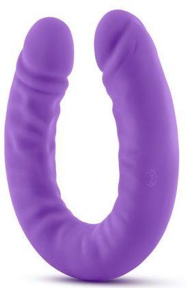 Фиолетовый двусторонний фаллоимитатор 18 inch Silicone Slim Double Dong  - 45,7 см.