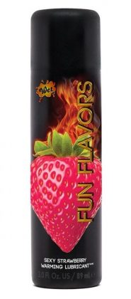 Разогревающий лубрикант Fun Flavors 4-in-1 Sexy Strawberry с ароматом клубники - 89 мл.