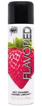 Лубрикант Wet Flavored Sexy Strawberry с ароматом клубники - 89 мл.