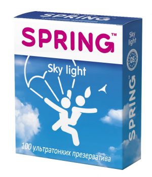 Ультратонкие презервативы SPRING SKY LIGHT - 100 шт.