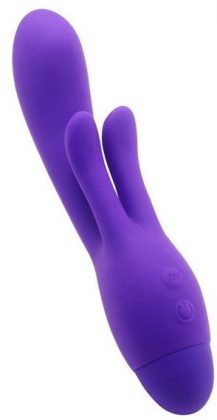 Фиолетовый вибратор INDULGENCE Frolic Bunny - 18,5 см.