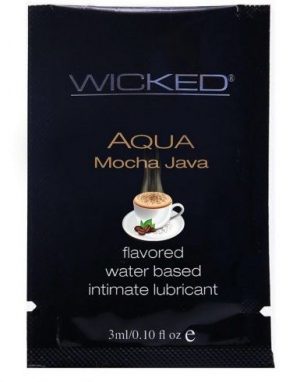 Лубрикант со вкусом кофе мокко Wicked Aqua Mocha Java - 3 мл.