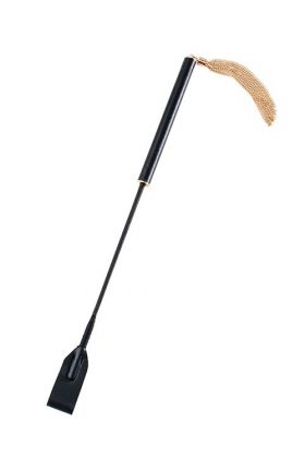 Черный гладкий стек PREMIUM RIDING CROP - 45 см.