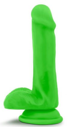 Зеленый фаллоимитатор 6 Inch Silicone Dual Density Cock with Balls - 15,24 см.