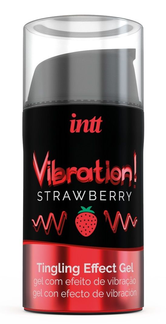 Жидкий интимный гель с эффектом вибрации Vibration! Strawberry - 15 мл.