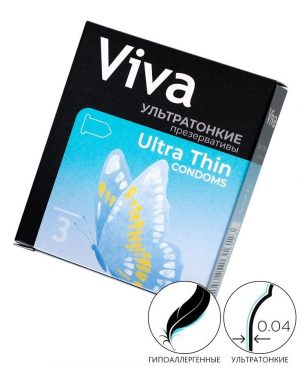 Ультратонкие презервативы VIVA Ultra Thin - 3 шт.