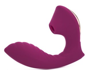 Фиолетовый вибромассажёр с вакуумной стимуляцией Vaginal & Suction Lover