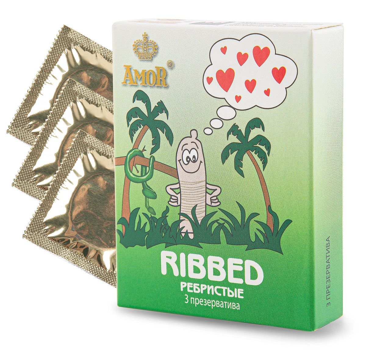 Ребристые презервативы AMOR Ribbed 