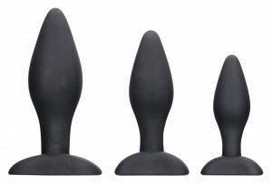 Набор из 3 черных анальных пробок Apex Butt Plug Set