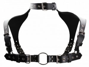 Черная мужская портупея Men Harness With Neck Collar