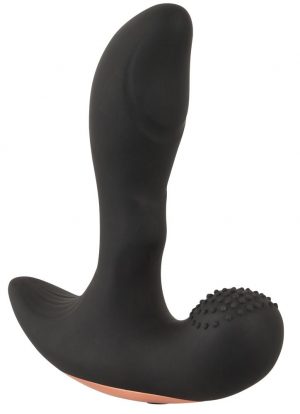 Черный вибромассажер простаты Remote Controlled Prostate Plug with 2 Functions - 13,6 см.