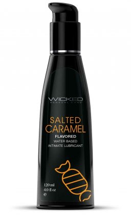 Лубрикант со вкусом соленой карамели Wicked Aqua Salted Caramel - 120 мл.