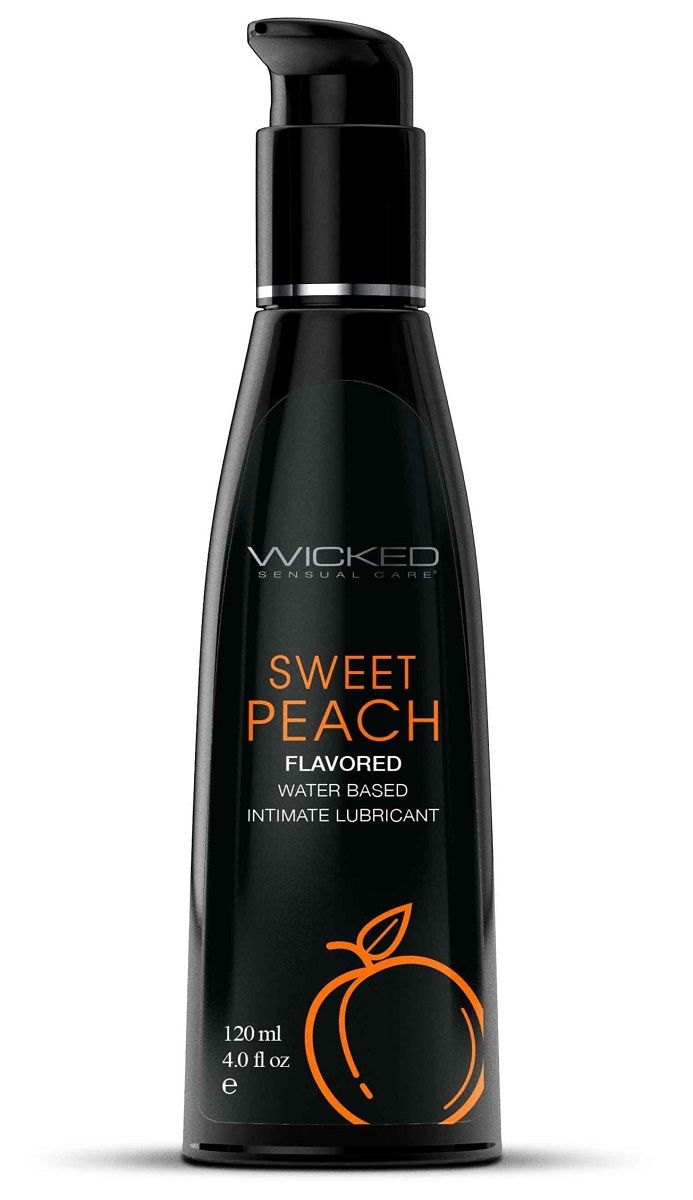 Лубрикант с ароматом спелого персика Wicked Aqua Sweet Peach - 120 мл.